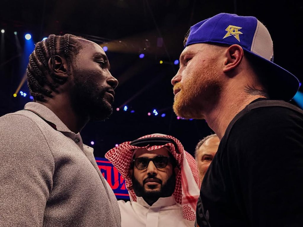 Terence Crawford y Canelo Álvarez, cara a cara.